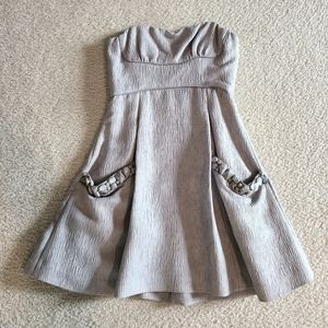 BCBG grey strapless cocktail dress Size 2/XS